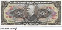 Brésil 5 Cruzeiros BRAZIL - PICK 176 d - 5 CRUZEIROS - undated (1964) -