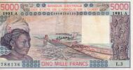 B.C.E.A.O 5.000 Francs WEST AFRICAN STATES - IE HOW - PICK 108 A h - 5.000 FRANCS 1981 - A - B C E A O -