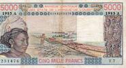 B.C.E.A.O 5.000 Francs WEST AFRICAN STATES - IE HOW - PICK 108 A m - 5.000 FRANCS 1985 - A - B C E A O -