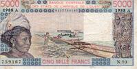 B.C.E.A.O 5.000 Francs WEST AFRICAN STATES - IE HOW - PICK 108 A f - 5.000 FRANCS 1988 - A - B C E A O -