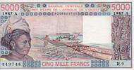 B.C.E.A.O 5.000 Francs WEST AFRICAN STATES - IE HOW - PICK 108 A p - 5.000 FRANCS 1987 - A - B C E A O -