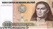 Pérou 500 Intis 1987 PERU - PICK 134 b - 500 INTIS - 26.06.1987 SS 12.53 元  ＋  62.63 元 运费