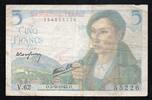 France 5 Francs FRANCE - PICK 98 - 5 FRANCS BERGER - 05/08/1943 -