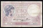 France 5 Francs FRANCE - PICK 83 - 5 FRANCS VIOLET - 05/12/1940 -