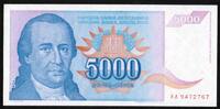Yougoslavie 5.000 Dinara YOUGOSLAVIA - PICK 141 a - 5 000 DINARA - 1994 - SIGN 18 -
