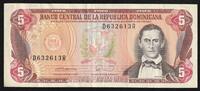 République dominicaine 5 Pesos oro DOMINICAN REPUBLIC - PICK 131 - 5 PESOS ORO - 1990 -