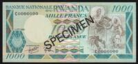 Rwanda 1.000 Francs RWANDA - PICK 17 s - 1000 FRANCS - SPECIMEN - 01/07/1981 - GORILLA -