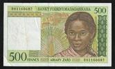 Madagascar 500 Francs MADAGASCAR - PICK 75 b - 500 FRANCS (100 ARIARY) - ND 1994 -