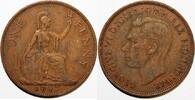 Royaume-Uni 1 Penny GREAT BRITAIN - KM 845 - 1 PENNY 1947 - GEORGE VI -