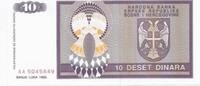 Bosnie-Herzégovine 10 Dinara BOSNIA HERZEGOVINA - PICK 133 - 10 DINARA 1992 - UNC -