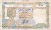 France 500 Francs FRANCE - F.32/34 - 500 FRANCS LA PAIX - 09/04/1942 - H.5451 -