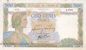 France 500 Francs FRANCE - F.32/37 - 500 FRANCS LA PAIX - 16/07/1942 - X.6324 -