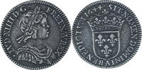 1/12 écu à la mèche courte Louis XIV - Douzieme d'écu à la mèche courte - 1644 A - Paris -