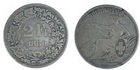 Suisse 2 Francs Suisse - 2 Francs 1860 - Berne -