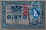 Austria 1000 kronen 1000 Kronen Woman head, red ovpt Deustschosterreich - 1902 (1919) -