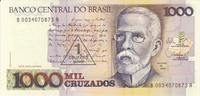 Brazil 1 cruzado novo 1 Cruzado Novo on 1000 Cruzados - J Machado, Vue de Rio - 1989 Serial B.0034 -