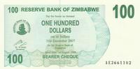 Zimbabwe 100 dollar 100 Dollars Mountain - 2006 -
