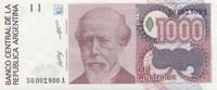 Argentina 1000 australes 1000 Australes J. A. Roca - Liberty - 1988 - 90 -