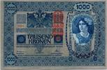 Austria 1000 kronen 1000 Kronen red ovpt Deustschosterreich - 1902 (1919) -