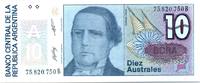 Argentina 10 australes 10 Australes S. Derqui - Liberty - 1985/89 - Serial B -