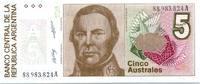 Argentina 5 australes 5 Australes S. Derqui - Liberty - 1985/89 - Serial A -