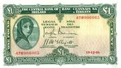 Ireland 1 pound 1 Pound Lady Lavery - River Mask - 19/12/1946 -