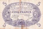 Martinique 5 francs 5 Francs - Cabasson - Violet - 1901 (1934) - Serial J.254 - P.6 -