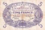 Martinique 5 francs 5 Francs - Cabasson - Violet - 1901 (1934) - Serial J.254 - P.6 -