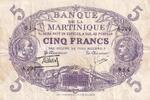 Martinique 5 francs 5 Francs - Cabasson - Violet - 1901 (1934) - Serial A.294 - P.6 -