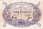 Martinique 5 francs 5 Francs - Cabasson - Violet - 1901 (1934) - Serial Z.322 - P.6 -