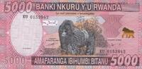 Rwanda 5000 francs 5000 Francs Mountain gorillas - 2014 -