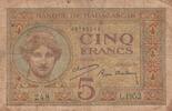 Madagascar 5 francs 5 Francs Goddess Juno - 1937 - Sign. Chaudun - P.35 - Serial l.1952 -