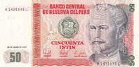 Peru 50 intis 1987 50 Intis Nicolas de Pierola - Workers - 1987 I / ST 17.54 元 含税 ＋  83.51 元 运费