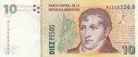 Argentina 10 pesos 10 Pesos M. Belgrano - Monument at Rosario - Serial N - 2014 -