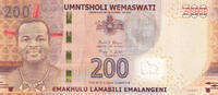 Swaziland 200 emalangeni 200 Emalangeni King Mswati III - Animals, village - 2017 -