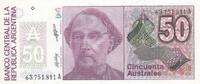Argentina 50 australes 50 Australes - Bartolomé Mitre - Liberty - Serial A -