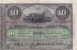Cuba 10 pesos 10 Pesos - Harvesting sugar cane Overprint PLATA - 1896 -