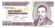 Burundi 100 francs 100 Francs - Prince Rwagasore - Home construction - 01-09-2011 - Serial RV -