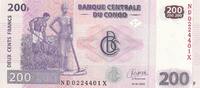 Congo (RDC) 200 francs 200 Francs - Agriculture - 04-01-2022 - Serial ND -