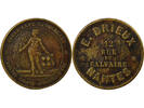 France 1 token Advertising, E. Drieux - Brass Token - 1890 / 1900, Nantes -