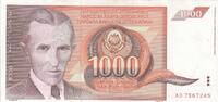 Yugoslavia 1000 dinara 1990 1000 Dinara - Nikola Tesla - Arms - 1990 III... 8.79 元 含税 ＋  83.67 元 运费