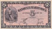 Martinique 5 francs 5 Francs Liberty - 1942 - Serial Z.77 -