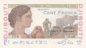 Djibouti 100 francs 100 Francs - 1946 Specimen -