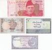 Pakistan rupees Set of 4 banknotes from Pakistan - 1 to 100 Rupees -