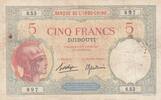 Djibouti 5 francs 5 Francs Walhain - 1938 - P.6b - F to VF - Serial S.53 -