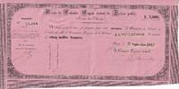 New Caledonia 5000 francs 5000 Francs - French colonial note - 21-09-1867 - VF+ -