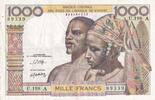 West AFrican States 1000 francs 1000 Francs - Man, woman - ND (1959-1965) - Letter A (Ivory Coast) - Serial U.198 - P.103An -