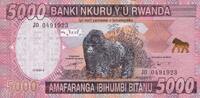 Rwanda 5000 francs 5000 Francs - Mountain - Gorillas - 2014 - P.41 -
