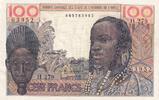 West AFrican States 100 francs 100 Francs - Mask - ND(1959) - Serial K.279 - P.2b -