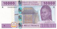 Central African States 10000 francs 10000 Francs - Woman- Train, plane - 2002 - P.310Ma -